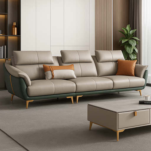 Image of Leather Sofa SLS-14