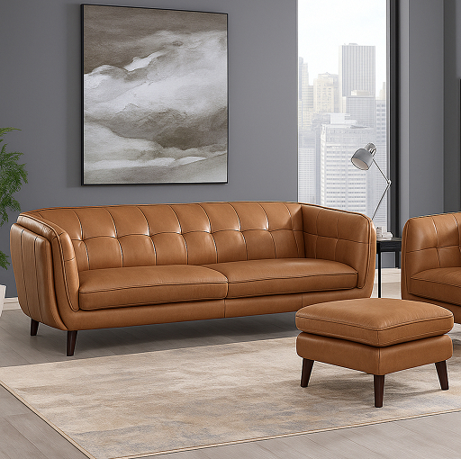 Image of Leather Sofa SLS-17