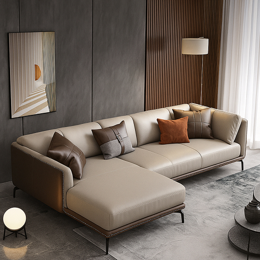 Image of Leather Sofa SLS-28